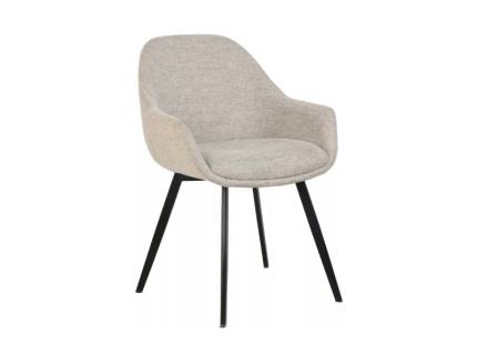 Scaun tapitat VINTO BREGO material textil cream 57x60xH85cm, picioare negre