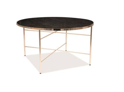 Masuta IBIZA B GOLD din sticla cu efect de marmura neagra, metal auriu 80xH45cm