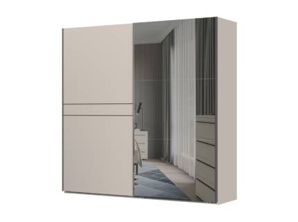 Dulap cu usi glisante OPERA 230x224x61cm casmir/ oglinda, maner maro