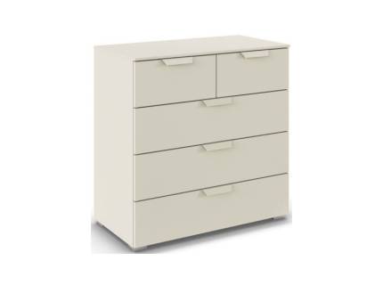 Comoda cu 5 sertare ADITIO 80x81x42cm champagne, manere aluminiu