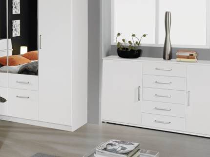 Comoda cu usi si sertare APULIEN alb alpin