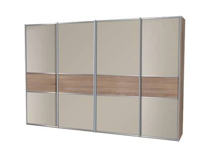 Dulap cu 4 usi glisante 400x222x68cm stejar sonoma/ sand - decor stejar sonoma, manere crom model 108D SINFONIE PLUS  