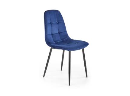 Scaun tapitat K417 catifea blue 45x56xH87cm, picioare negre