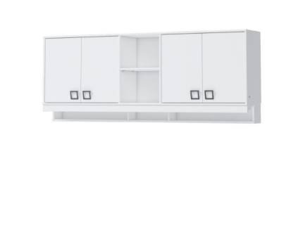 Corp suspendat cu 4 usi si rafturi 209x82cm KIKI WHITE