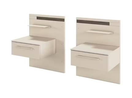 Set 2 noptiere cu 1 sertar LUANA 64x83x48cm champagne/ Atlantic Dark 