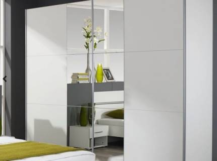 Dulap alb alpin/oglinda 261x210x59cm FELLBACH