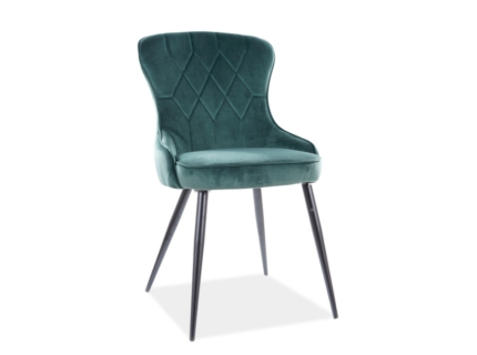 Scaun tapitat LOTUS VELVET catifea green 52x61xH91cm, picioare negre