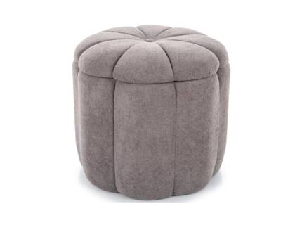 Taburet TUP cu spatiu pentru depozitare, material textil gri 45xH40cm