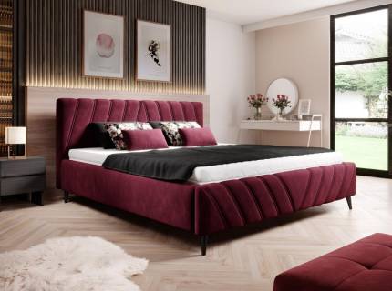 Pat tapitat cu somiera si spatiu pentru depozitare CALYPSO 140/ 160/ 180cm personalizabil