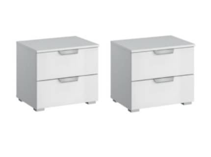 Set 2 noptiere cu 2 sertare ADITIO 47x43x42cm alb alpin 