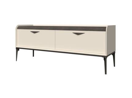 Comoda TV cu sertare SOFFY 167x66x50cm Pepper White/ Stejar Melinga